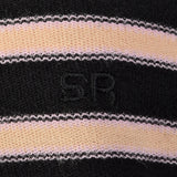 Large Sonia Rykiel 1990s Pink Black Striped Shirt Sleeved Sweater