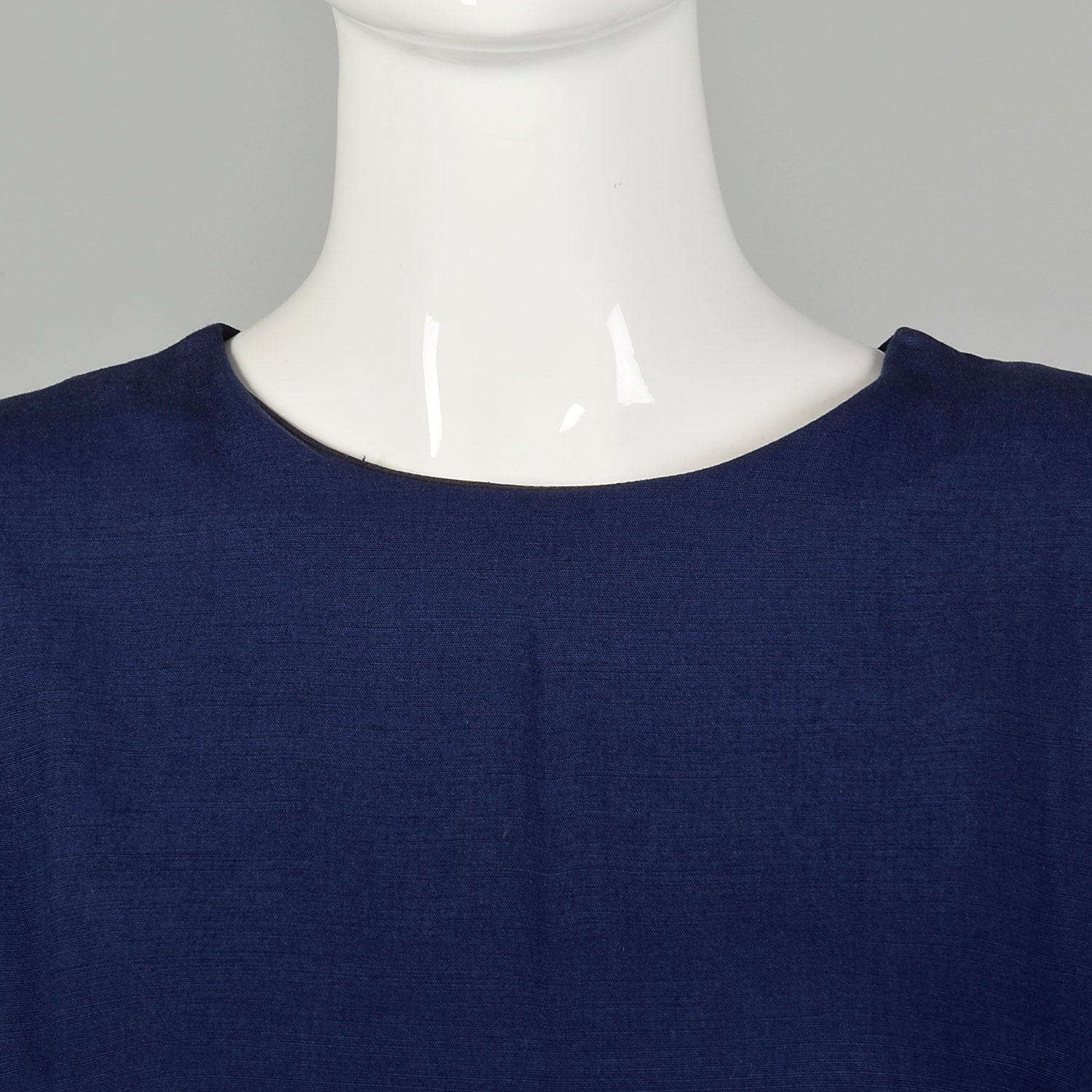 Large 1980s Carolina Herrera Blue Peplum Dress Long Sleeve