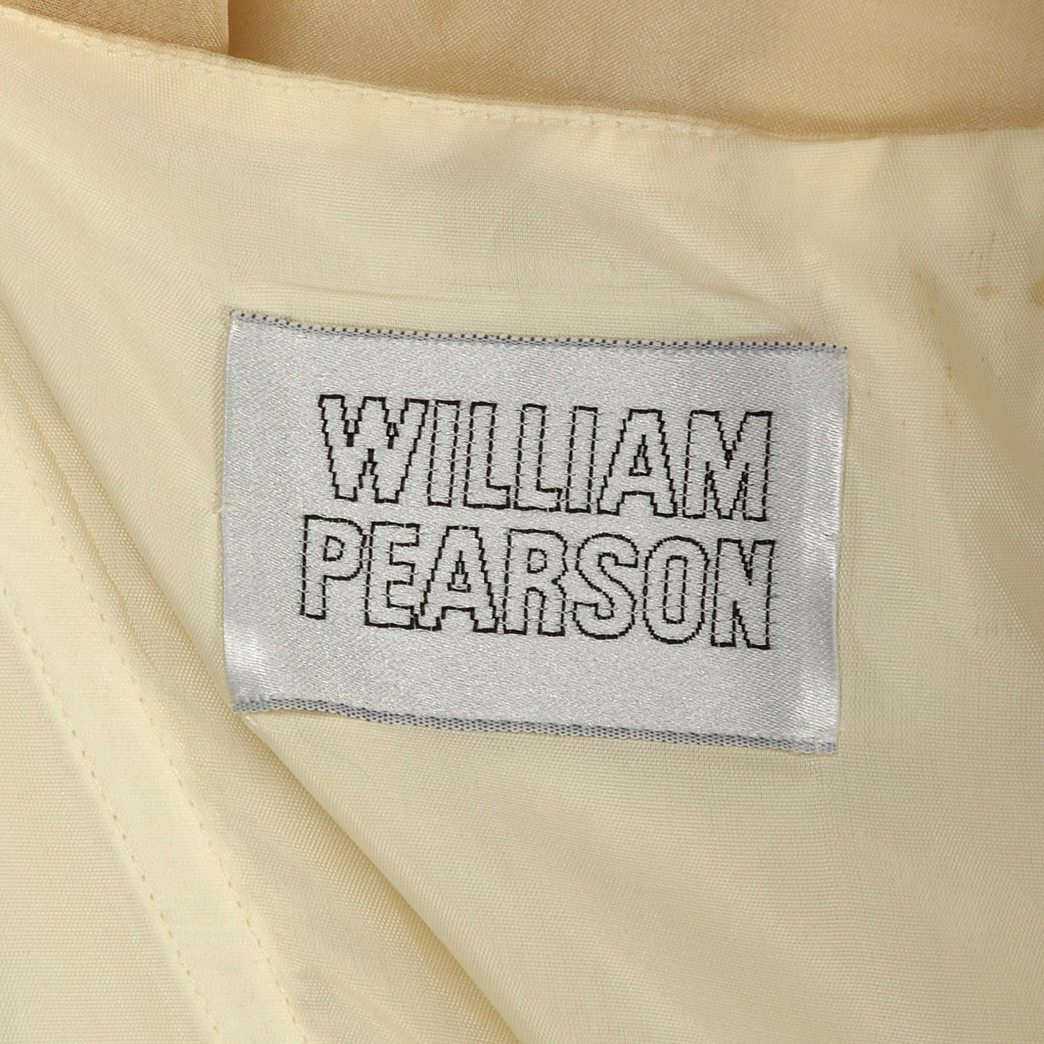 Small 1970s William Pearson Dress Cream Lace Bell Sleeve Bohemian Bridal Wedding
