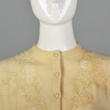 1950s Cashmere Sweater with Lace Inserts