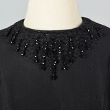 1960s Suzy Perette Black Dress with Keyhole Back
