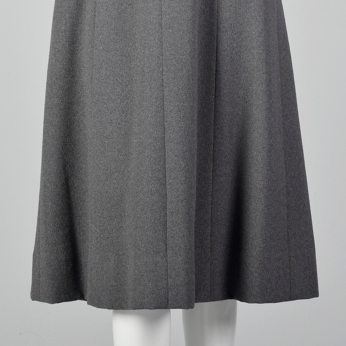 1970s Pauline Trigere Gray Wool Crepe Dress