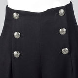 Black Wide Leg Sailor Style Pants