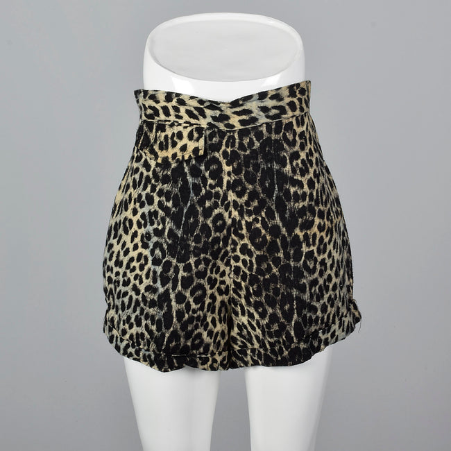 1950s Leopard Print Shorts