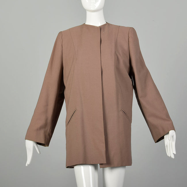Large 1940s Gabardine Clutch Swing Coat
