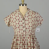 XL 1950s Cotton Day Dress Deadstock Lightweight Volup Summer Casual