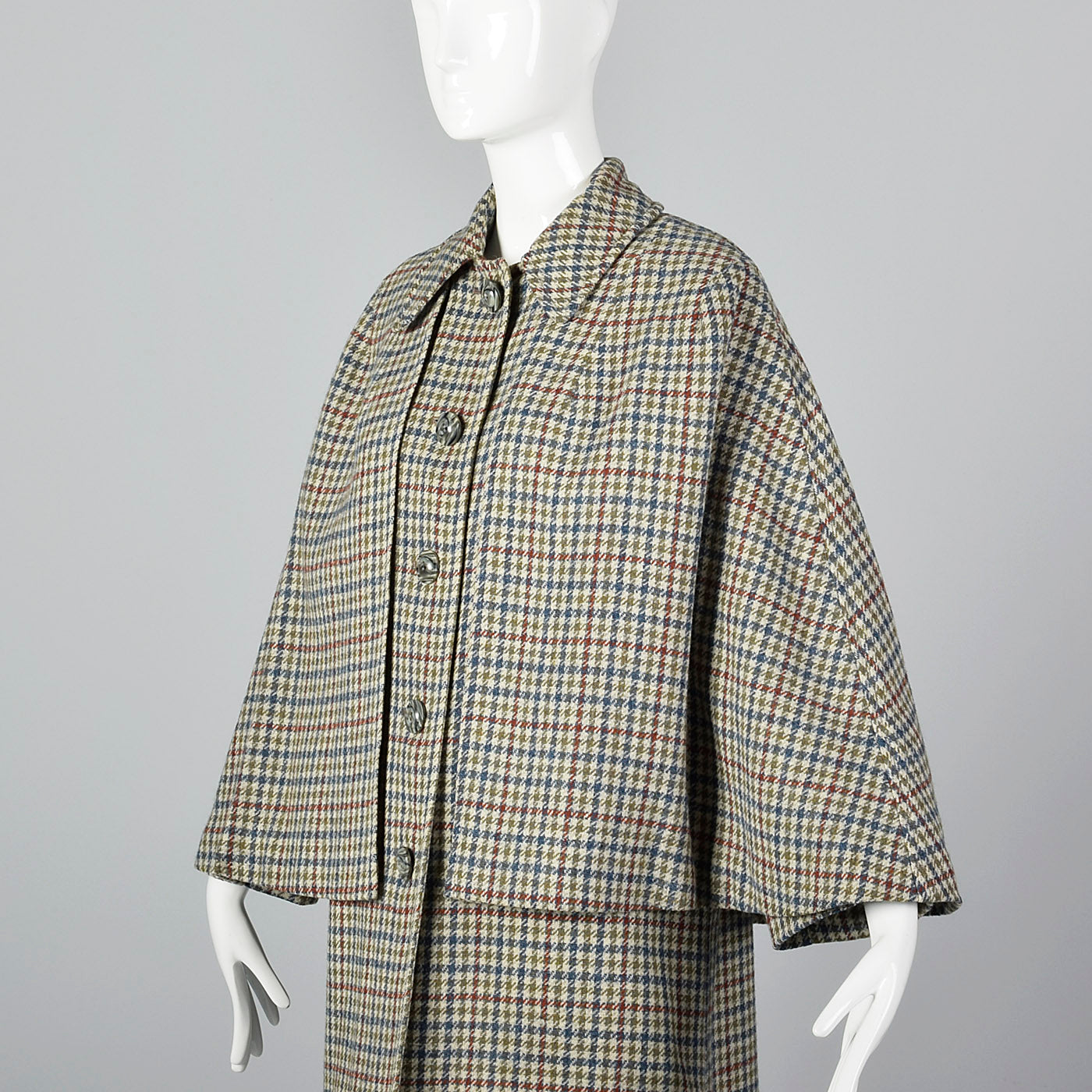 1970s Scottish Tweed Inverness Style Cape Coat