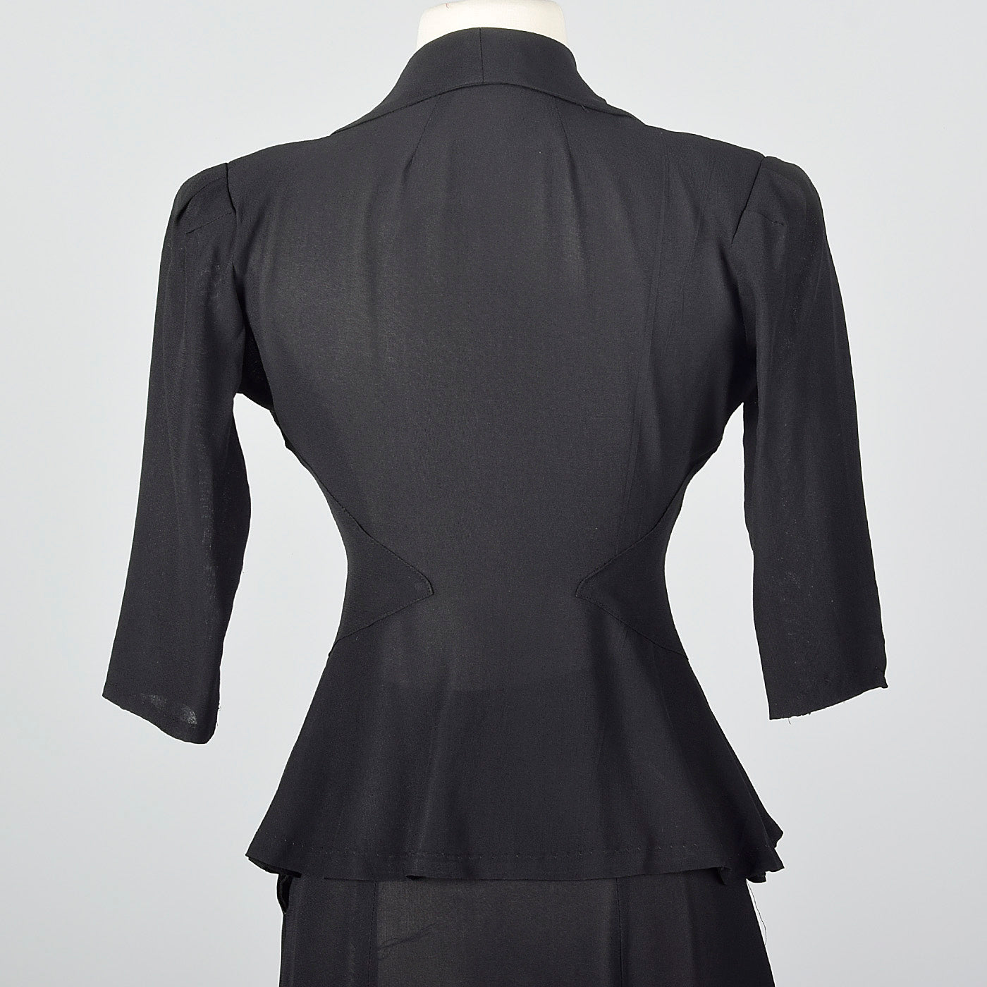 1940s Sheer Black Skirt Suit