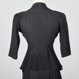 1940s Sheer Black Skirt Suit
