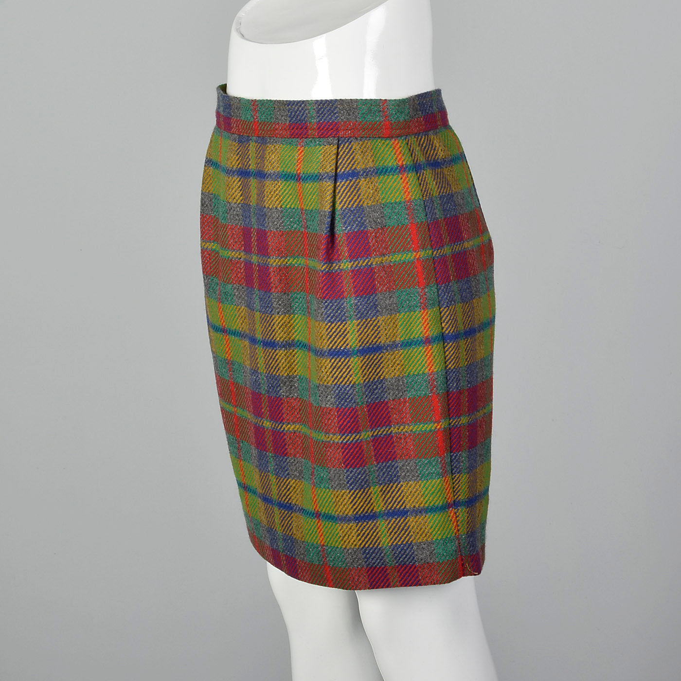 1990s Emanuel Ungaro Parallele Colorful Plaid Mini Skirt