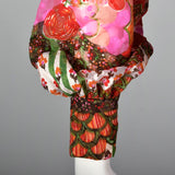 1970s Bohemian Harold Levine Silk Two Piece Separates Set