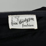 XL 1950s LBD Little Black Dress Velvet Evening Cocktail Party