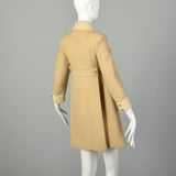 XXS 1960s Coat Mod Babydoll Style Beige Mini Jacket