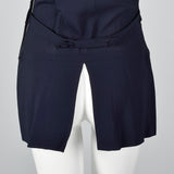 1940s Navy Peplum Top with Beaded Neckline
