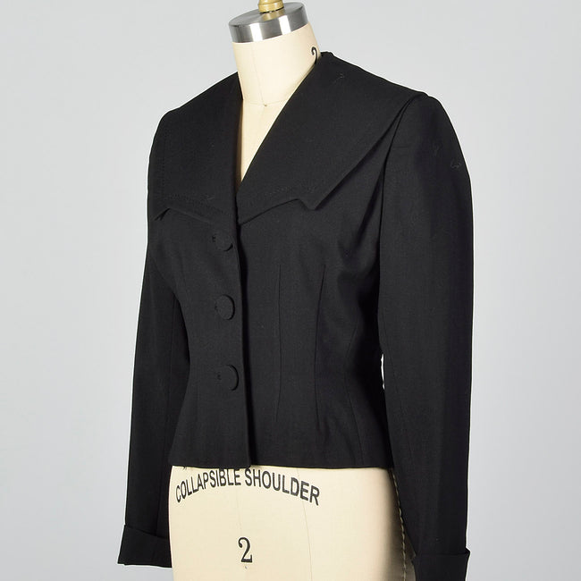 Small 1950s Black Blazer Jacket