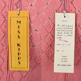 Medium 1970s Pink Maxi Dress Boho Sexy Sheer Bohemian Sleeveless Knit