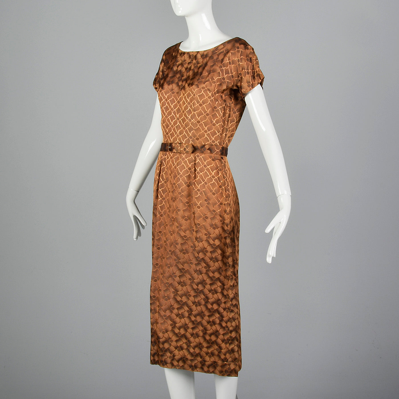 1950s Bronze Pencil Dress