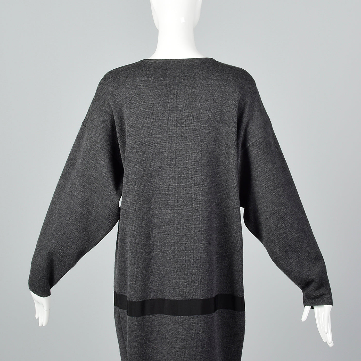 1980s Ferragamo Gray Sweater Dress with Signature Buttons