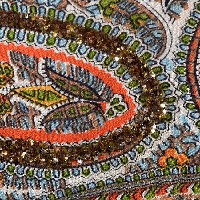 1950s Glitter Paisley Print Full Circle Skirt