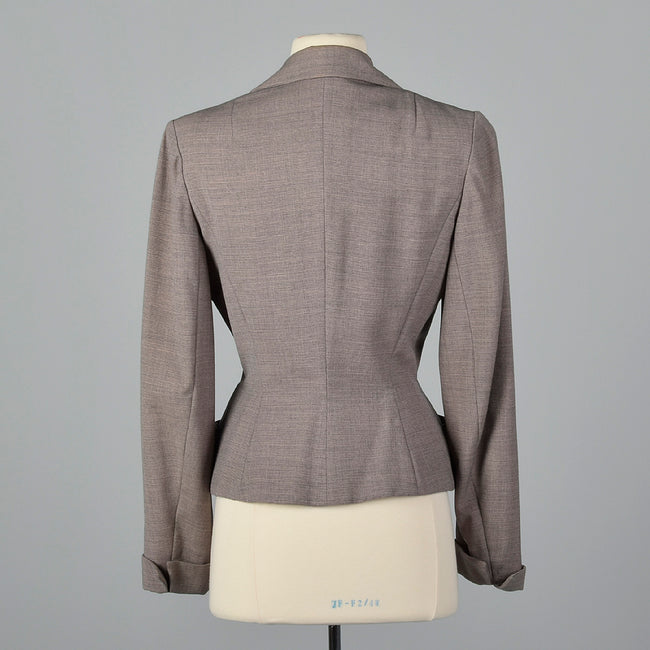 1950s Fitted Blazer in Pink and Gray Stripe