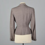1950s Fitted Blazer in Pink and Gray Stripe