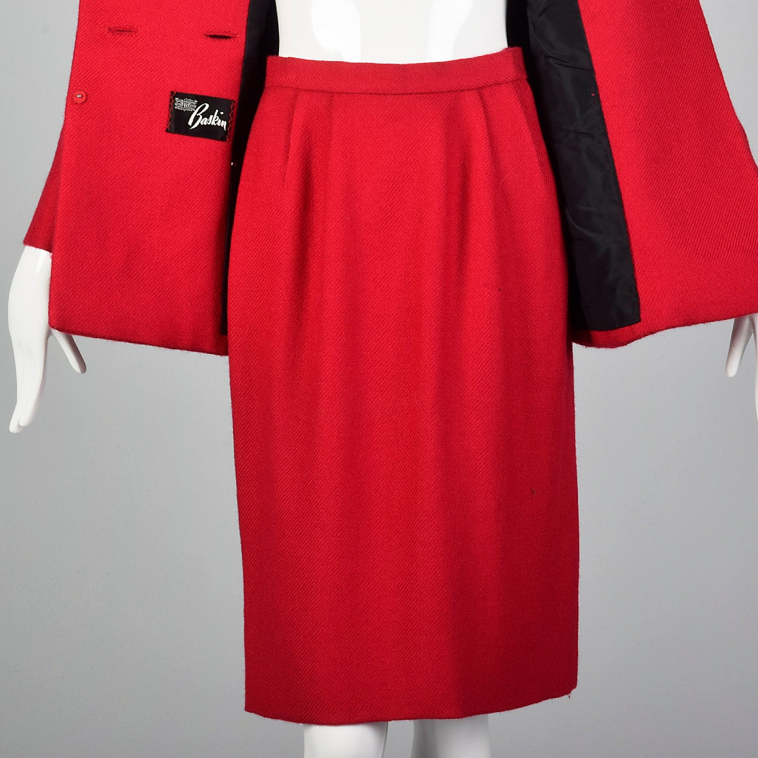 1960s Raspberry Wool Skirt Suit