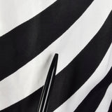 Small 1960s L'Aiglon Dress Black and White Striped Op Art Blouson Sleeveless Summer