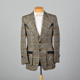 1970s Plaid Norfolk Jacket with Belted Back