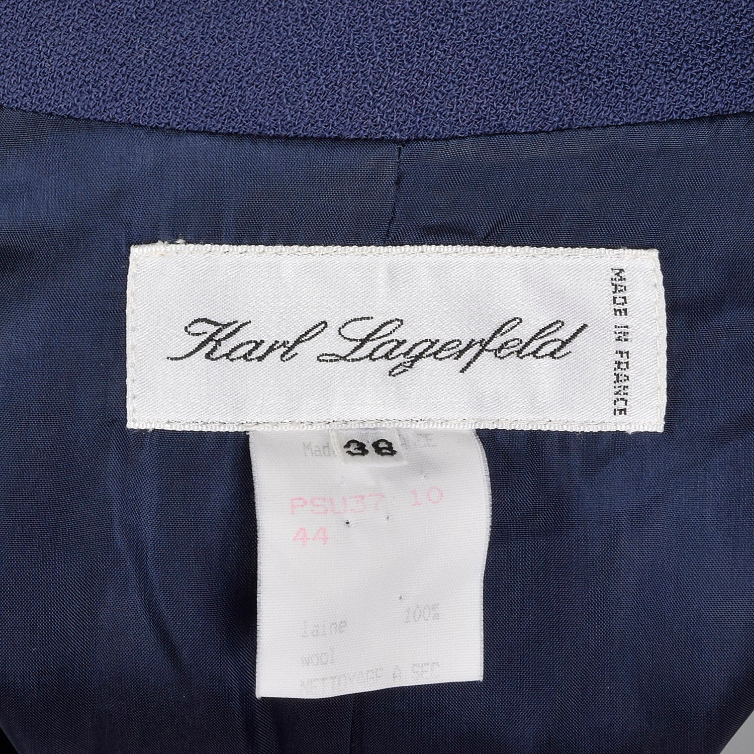 Small Karl Lagerfeld 1990s Blue Skirt Suit