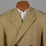 Small 1960s Men's Tan Double Breasted Coat