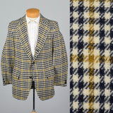 1970s Mens Mod Blazer in Navy Plaid