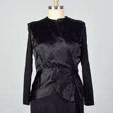 1940s Black Cocktail Dress with Satin Bodice