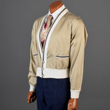 1960s Mens Casual Jacket with Ribbed Knit Trim