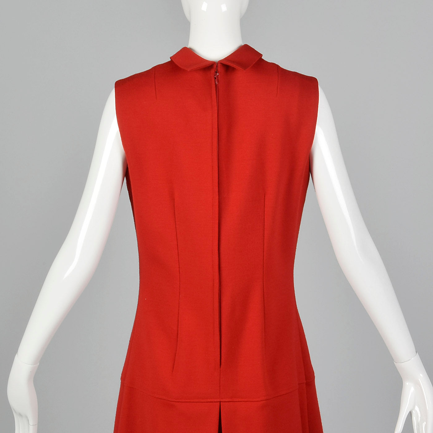 1970s Red Shift Dress with Drop Waist