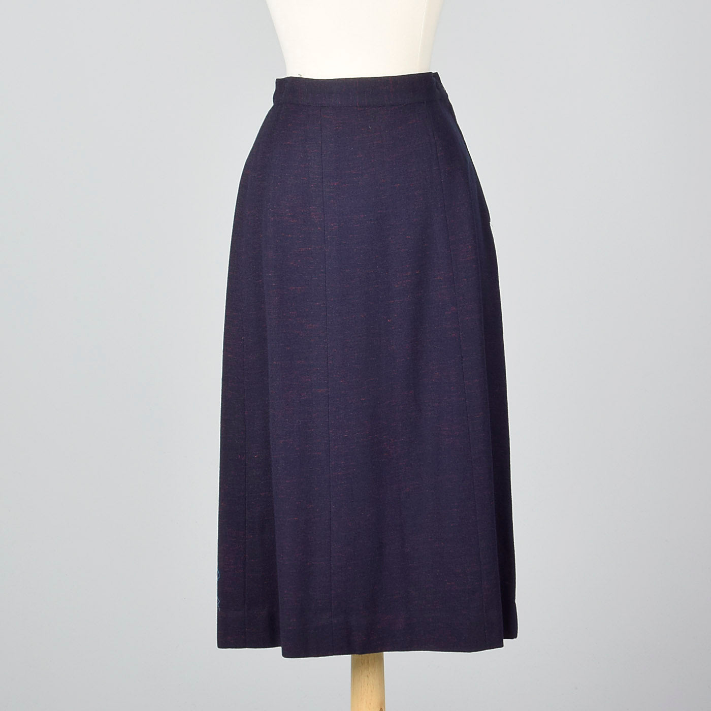1950s Navy Blue Skirt Suit with Decorative Buttons