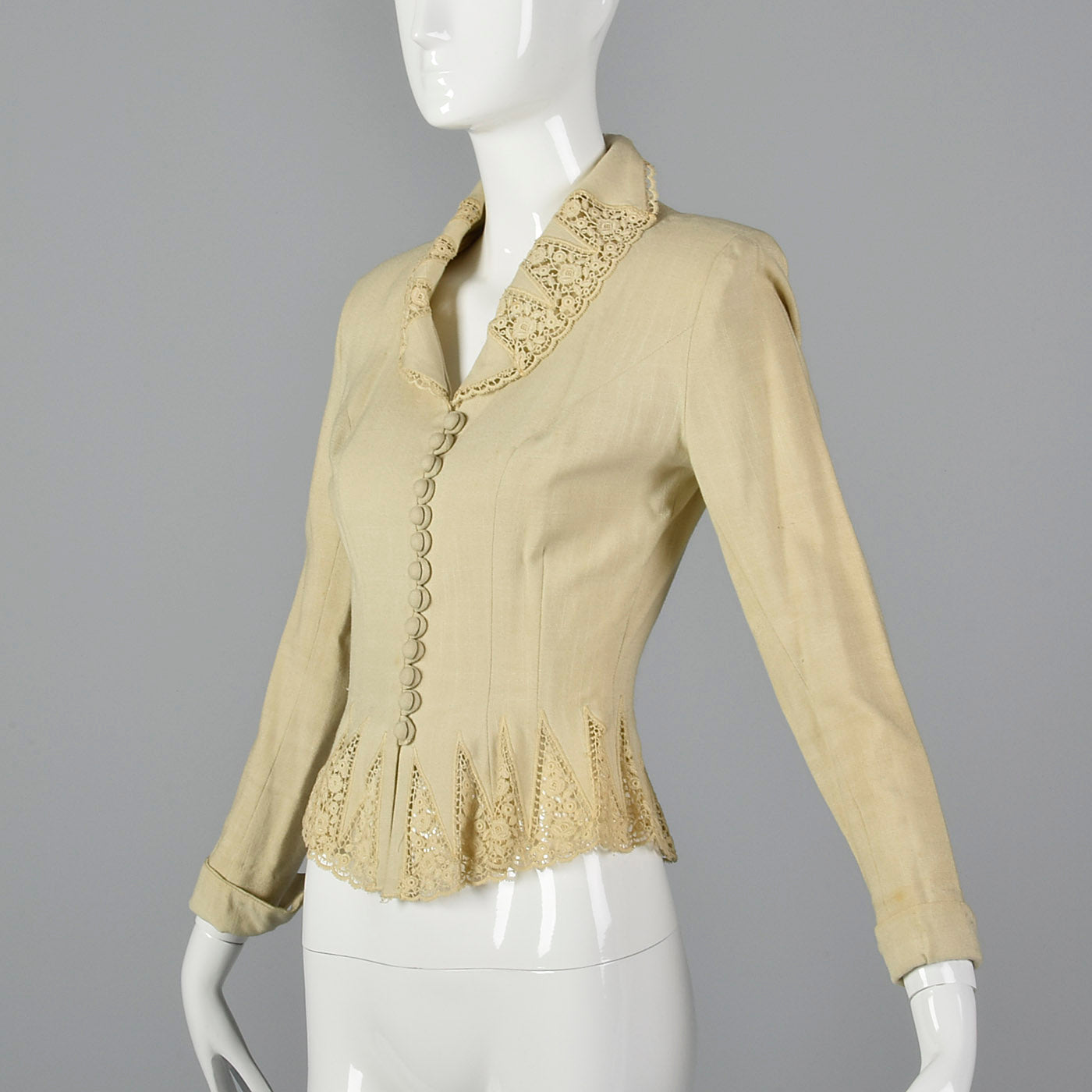 1950s Linen and Lace Jacket