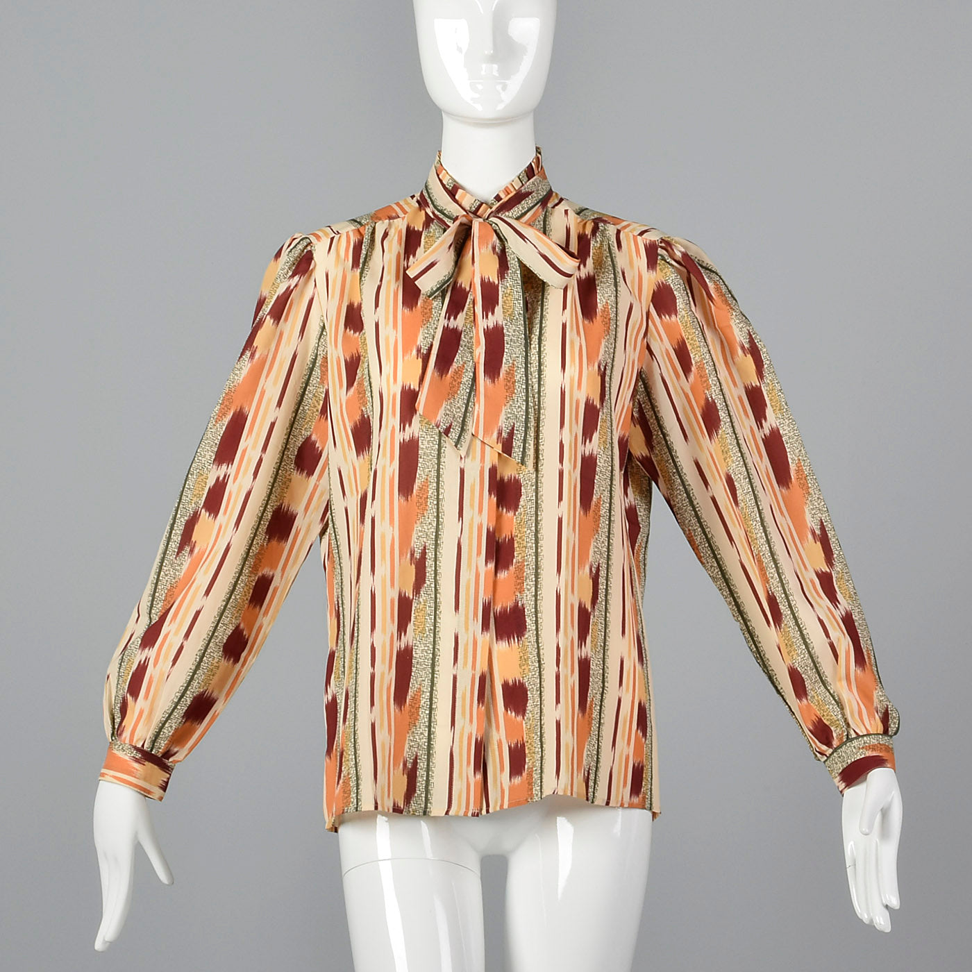 1970s Ruggeri Print Blouse with Bow