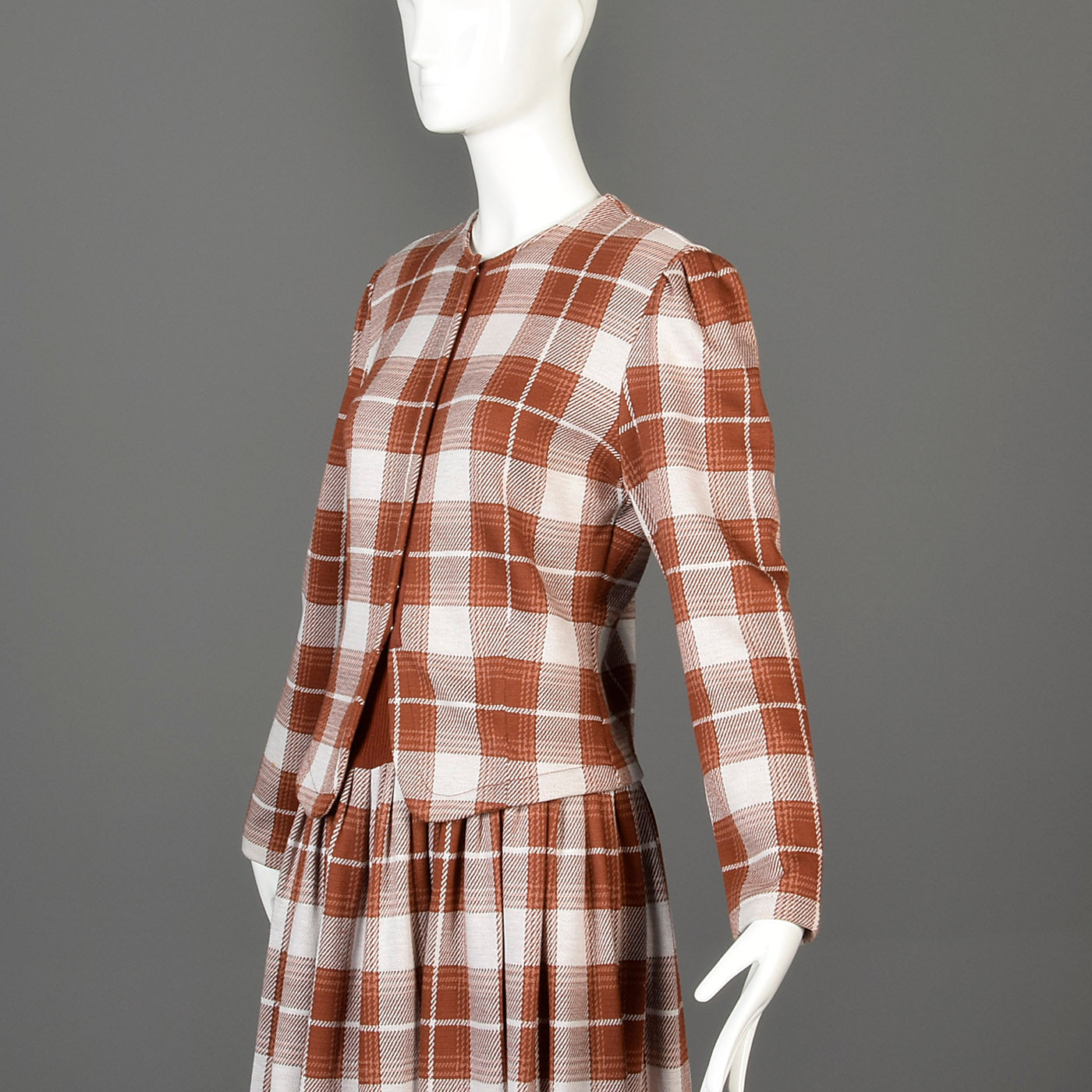 1980s Norma Kamali Knit Separates Set in Plaid
