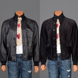 Medium Battaglia 1980s Reversible Black Leather Jacket