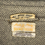 Bonwit Teller Gray and Ivory Herringbone Coat