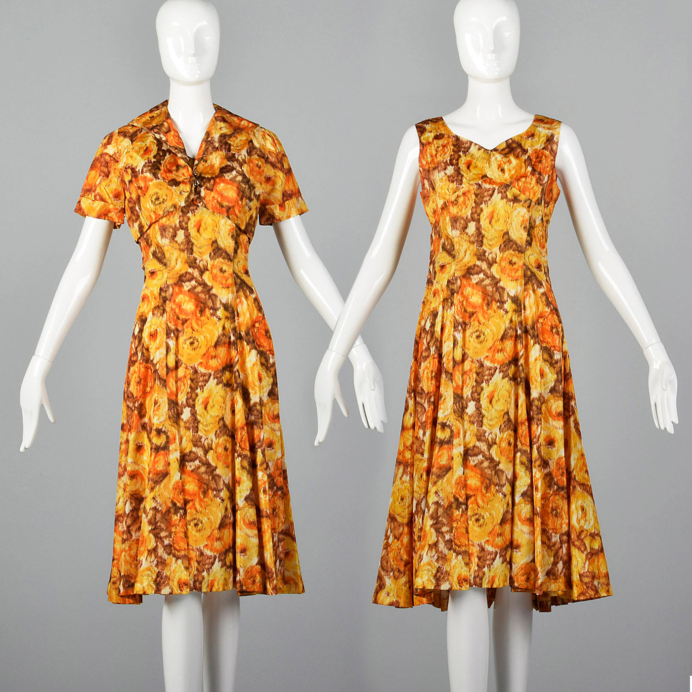 Medium 1950s Yellow Dress Set