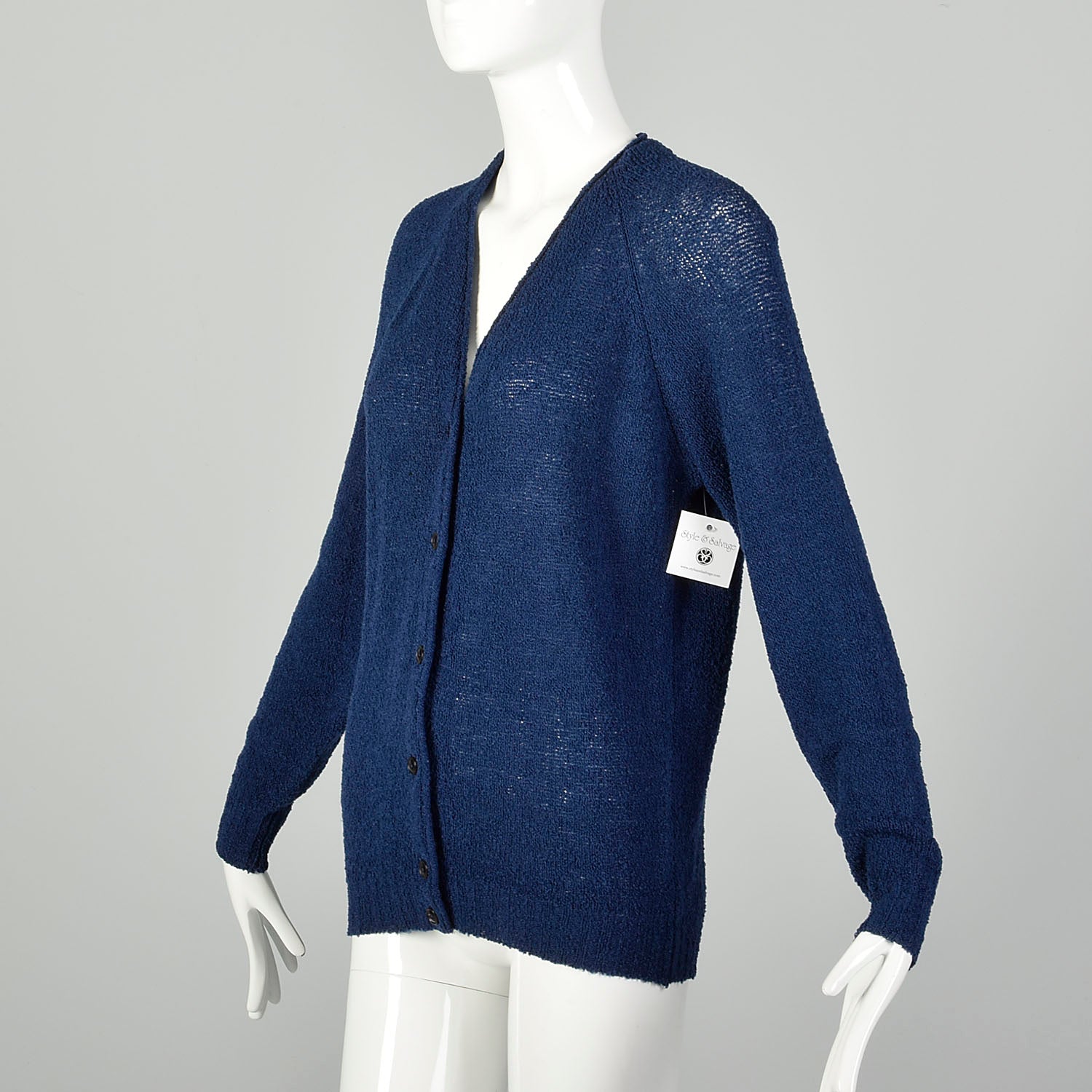 Medium 1960s Pendleton Navy Blue Cardigan Sweater