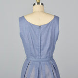1960s Blue Dress with Embroidered Jacket