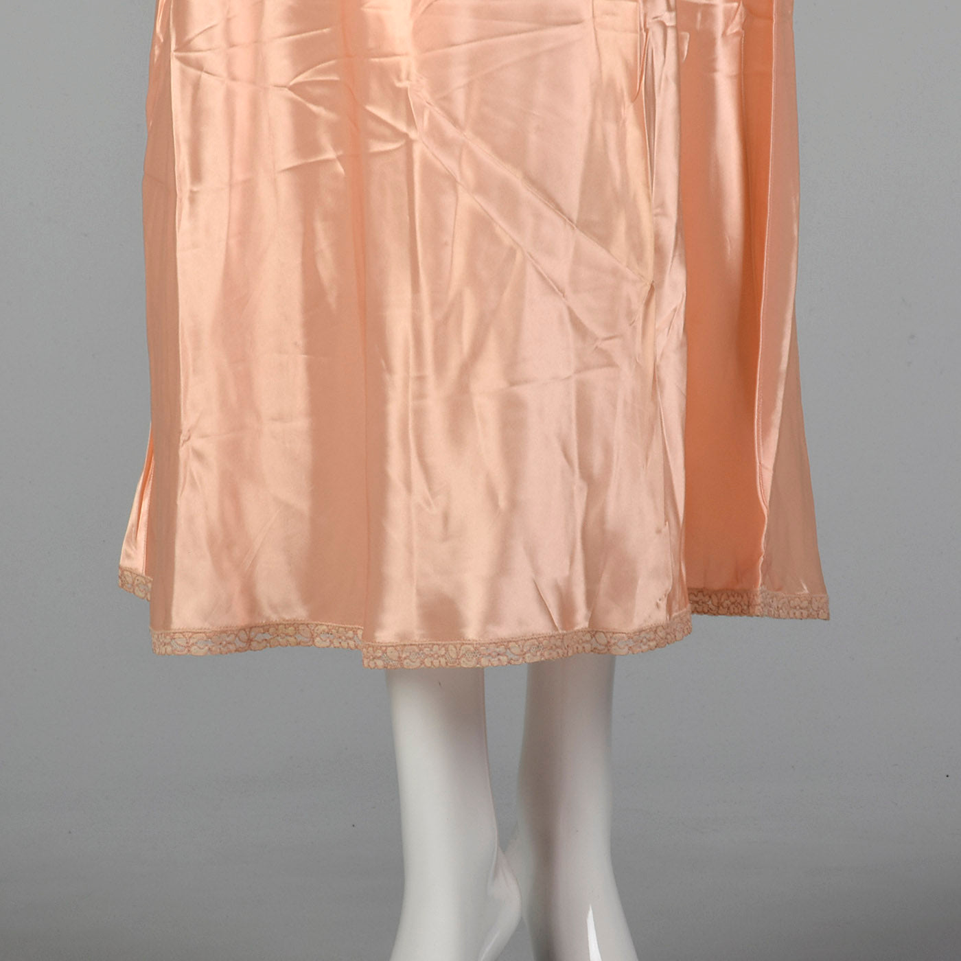 1930s Pink Satin Nightgown with Front Pocket