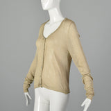 Dries Van Noten Gold Lightweight Cardigan