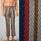 1970s Mens Flat Front Stripe Pants