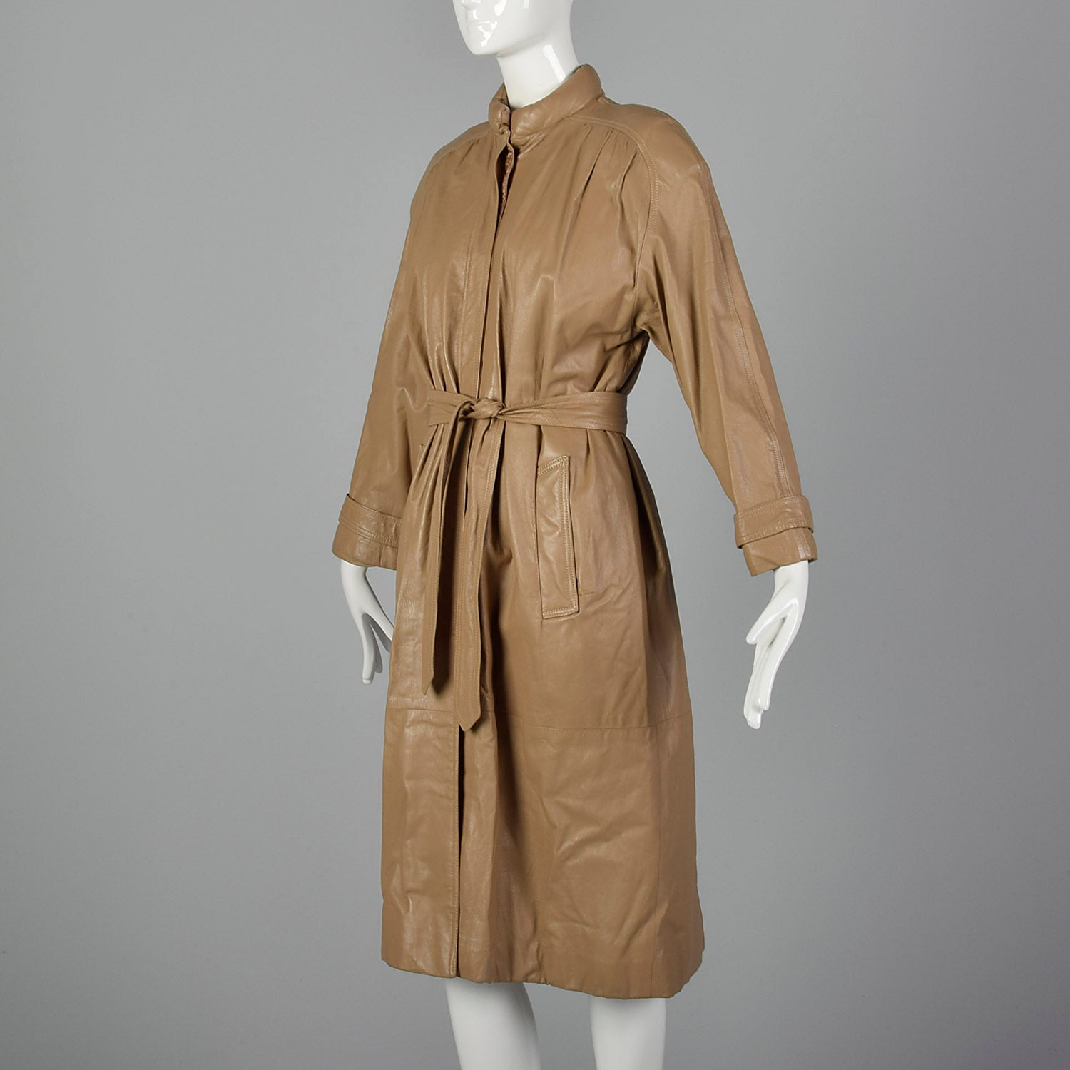 Medium Fendi 1980s Leather Trench Coat
