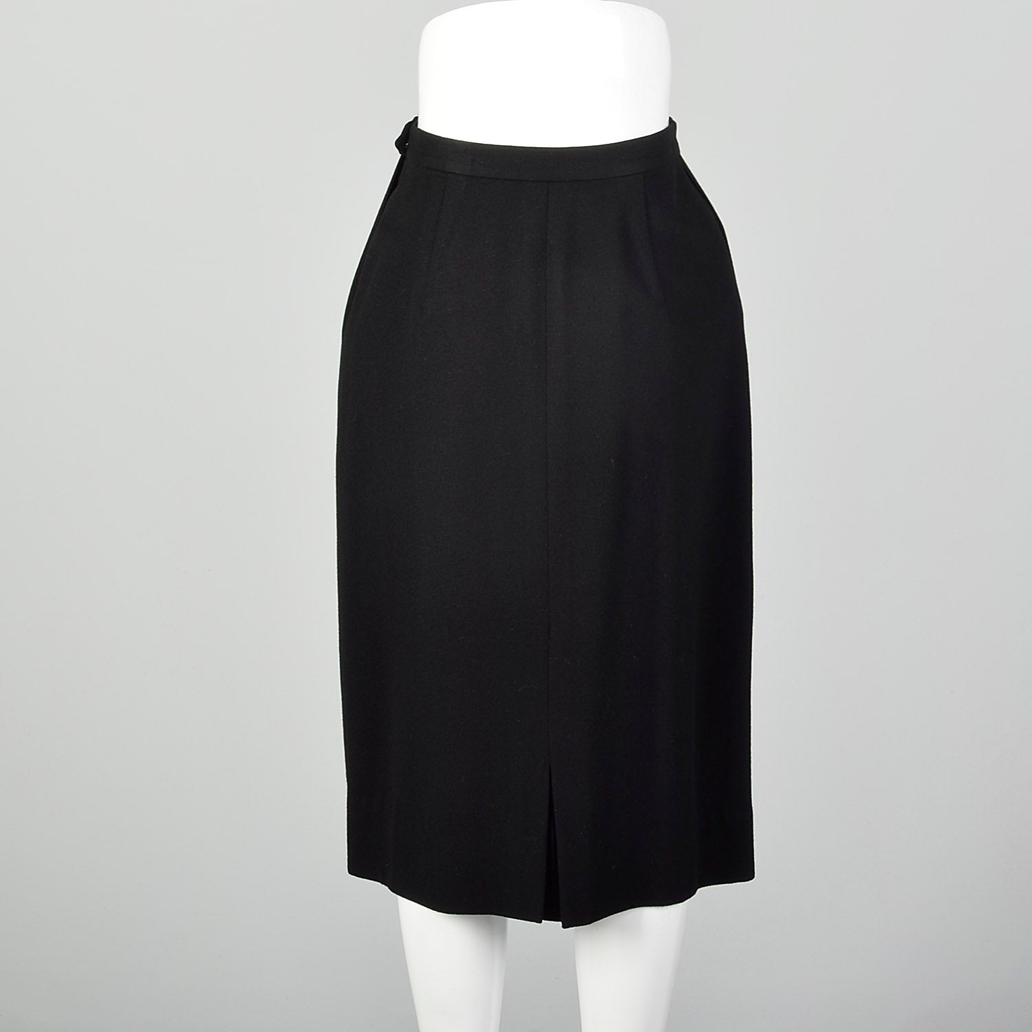 Small 1950s Black Wool Skirt