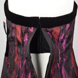 Badgley Mischka Strapless Party Dress Purple Black Red Velvet Shift NWT