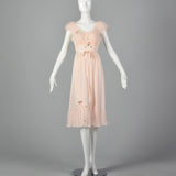 XXS 1950s Pink Chiffon Nightgown